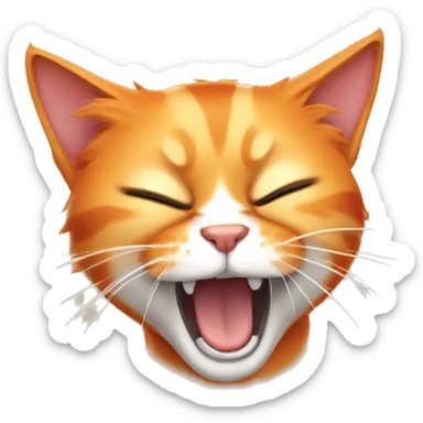 orange cat yawning sticker