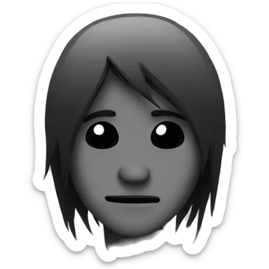 Emo emoji face  sticker