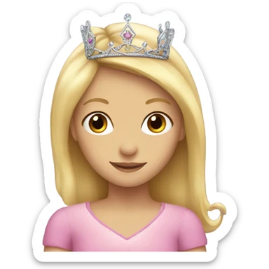 Blonde haired girl with princess crown sticker