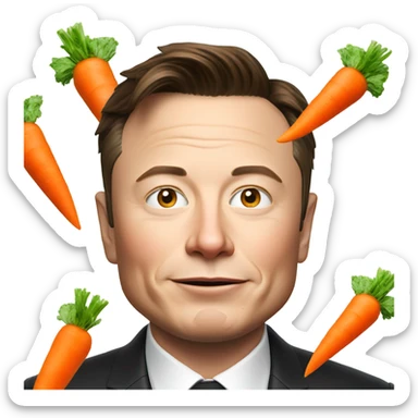 Elon musk with a carrot sticker