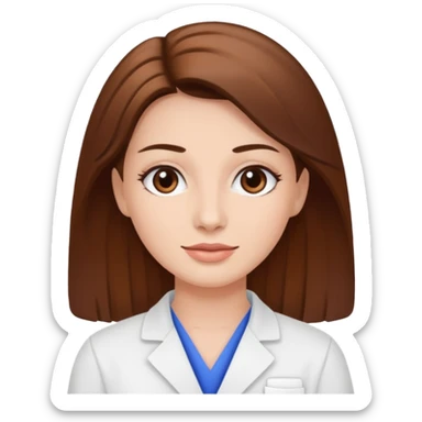 Esthetician with white skin and brown hair  sticker
