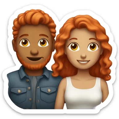 Red haired couple in love sticker