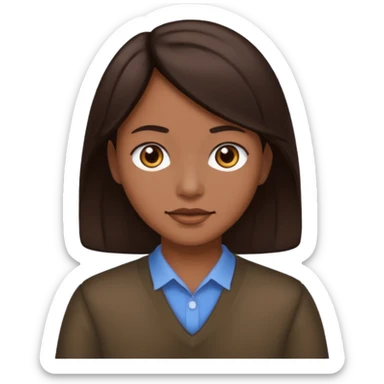 ahora el pelo igual pero un poco mas oscuro sticker