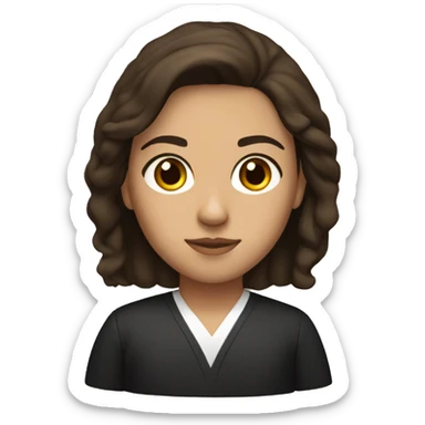 brunette law student with brown eyes sticker