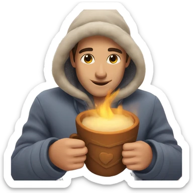 Cozy warm heart sticker