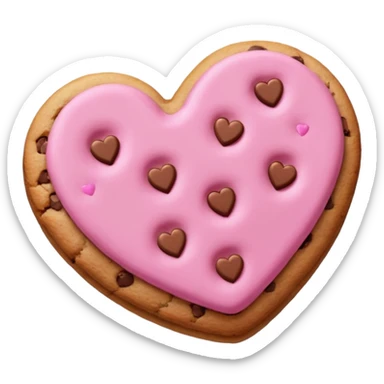 Heart cookie with pink chips  sticker