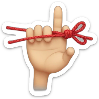 finger with a string tied in a bow sticker