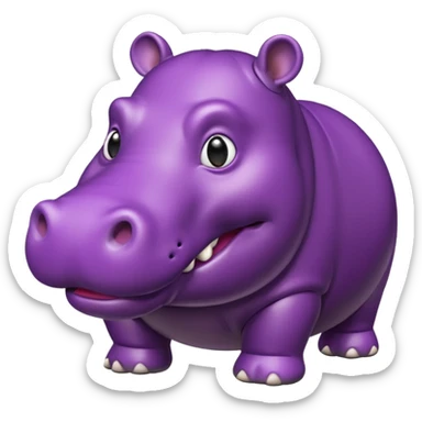 A hippo made of eggplant sticker