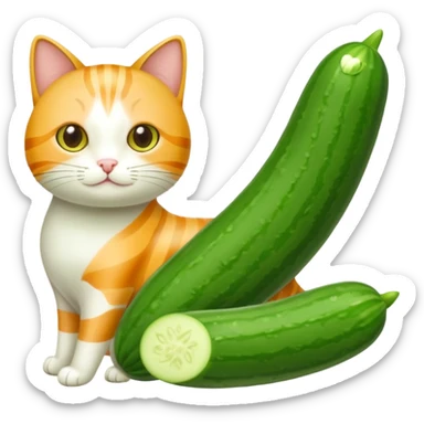 Cucumber cat sticker