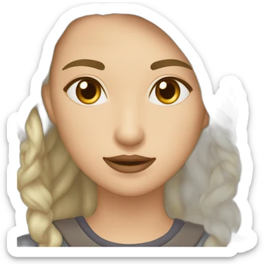 Девушка с голубыми глазами и прямыми светло коричневыми волосами sticker