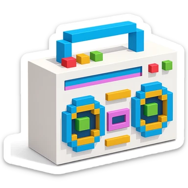 white boombox sticker
