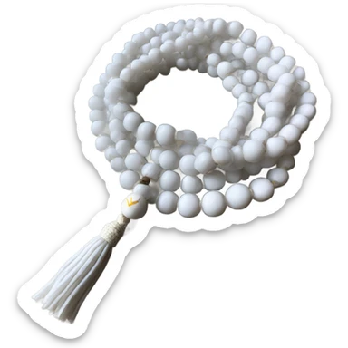 Mala beads white sticker