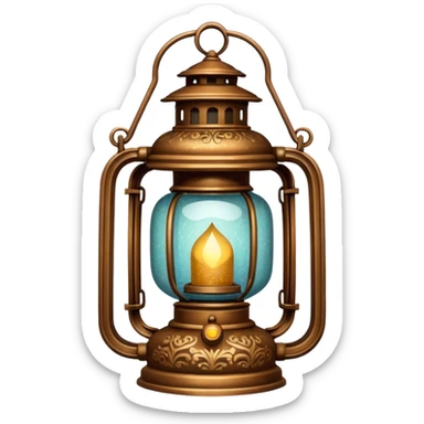 glitter old lantern sticker