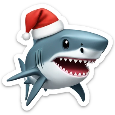 Shark with Christmas pj sticker