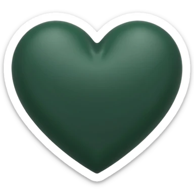 Forest green matte heart sticker