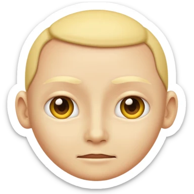 Human emoji with *NO* eyebrows staring into your soul  sticker