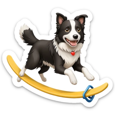 border collie doing slalom agility sticker
