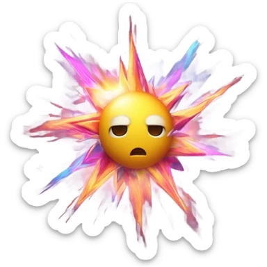 astral projection explosive star contained inside a ball sticker