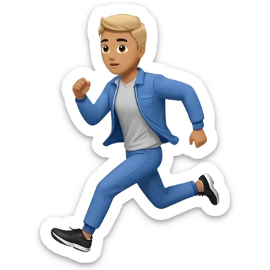 Man in plane clothes running after the car called hyundai ionic sticker