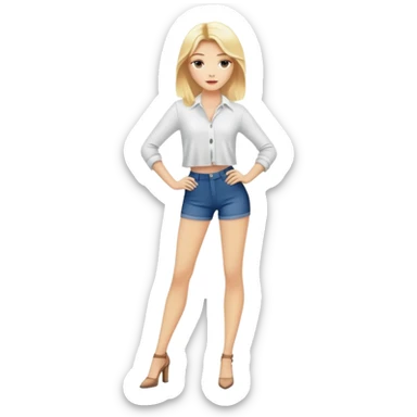 blonde fashion model in a confident full body pose sticker