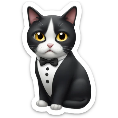 Annoyed tuxedo cat  sticker