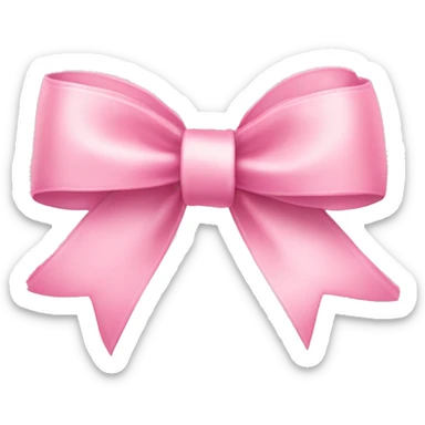 light pink ribbon bow sticker