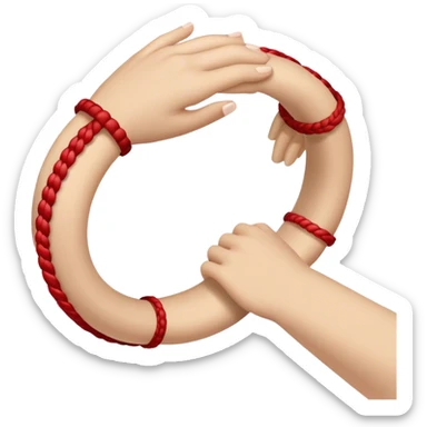 Hand red bracelet thread  sticker