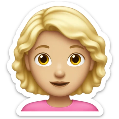 blonde haired girl with a pink top sticker