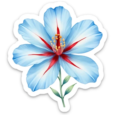 light blue flower bleeding sticker