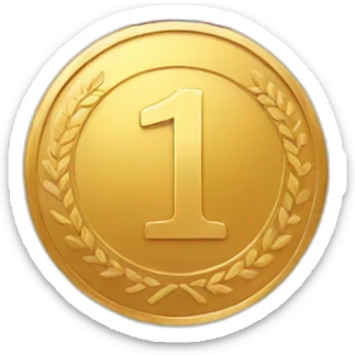 gold 1st place medal sticker