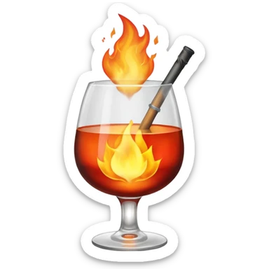 Molotov cocktail flaming in hand sticker