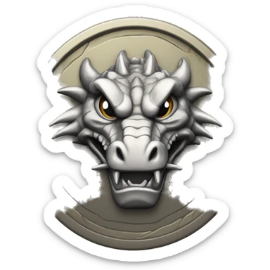 dubloon coin with a dragon head on it sticker