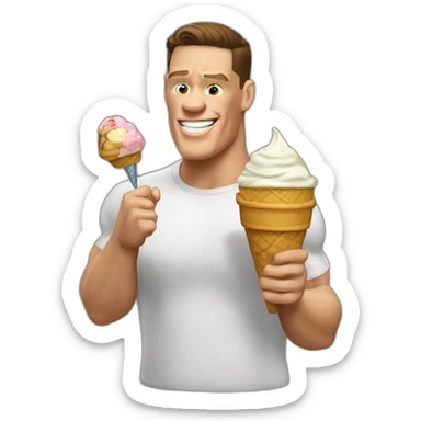 John cena with an ice cream sticker