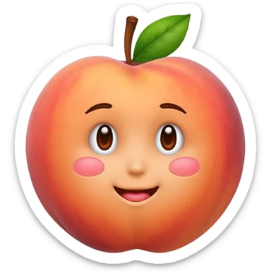 Peach emoji with hand imprint sticker