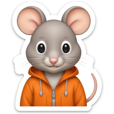 a grey mouse Prison wear orange jumpsuit sticker