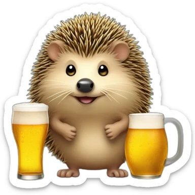 hedgehog drink beer pay in bitcoin sticker