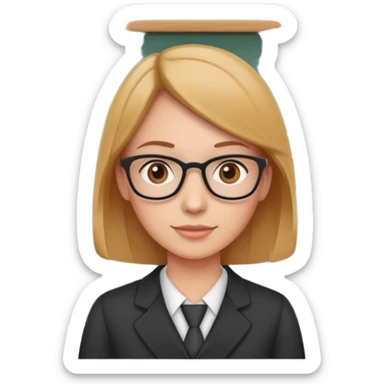 English teacher at a chalkboard with ABC written on it sticker