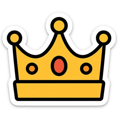 golden crown, classic royal style sticker