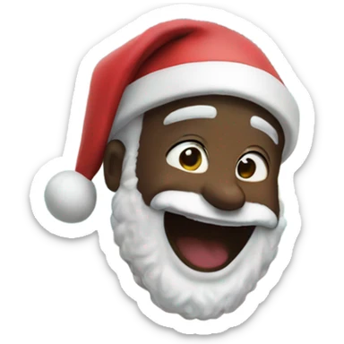 Black Santa laughing tears at beach  sticker