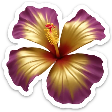 gold hibiscus flower sticker