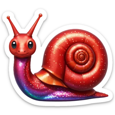 red glitter snail sticker