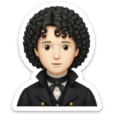 victorian man with curly wig sticker
