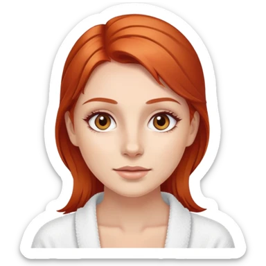 Red-hair-girl brown-eyes spa skincare sticker