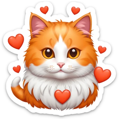 Cat with hearts around it  sticker