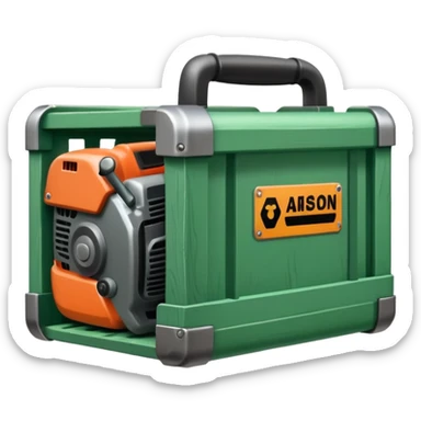 Chainsaw in a green crate sticker