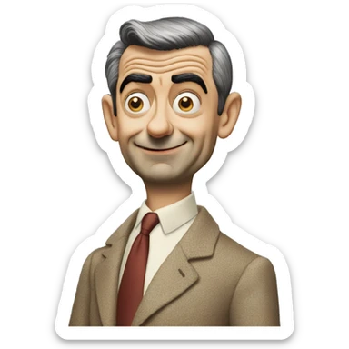 mr bean in cats world sticker