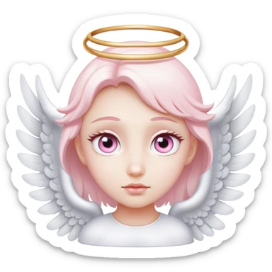 Light pink eye with angel wings sticker
