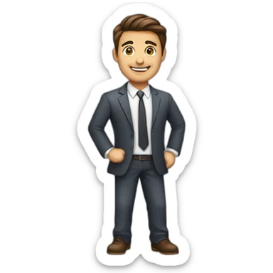 Business man brun avec un pouce en l'air face caméra sticker