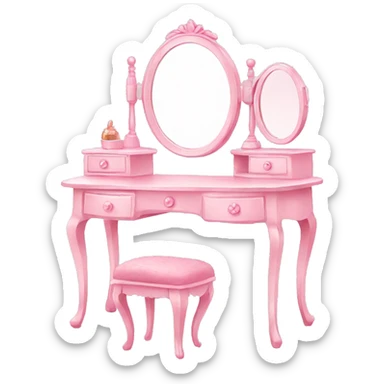 dressing table kawaii pink sticker