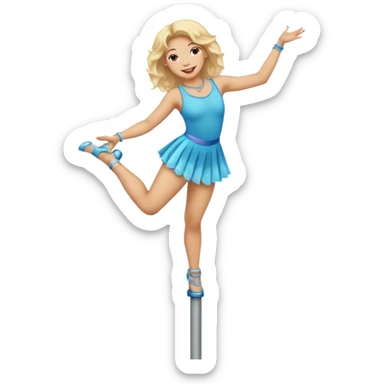trans person dancing on a pole sticker